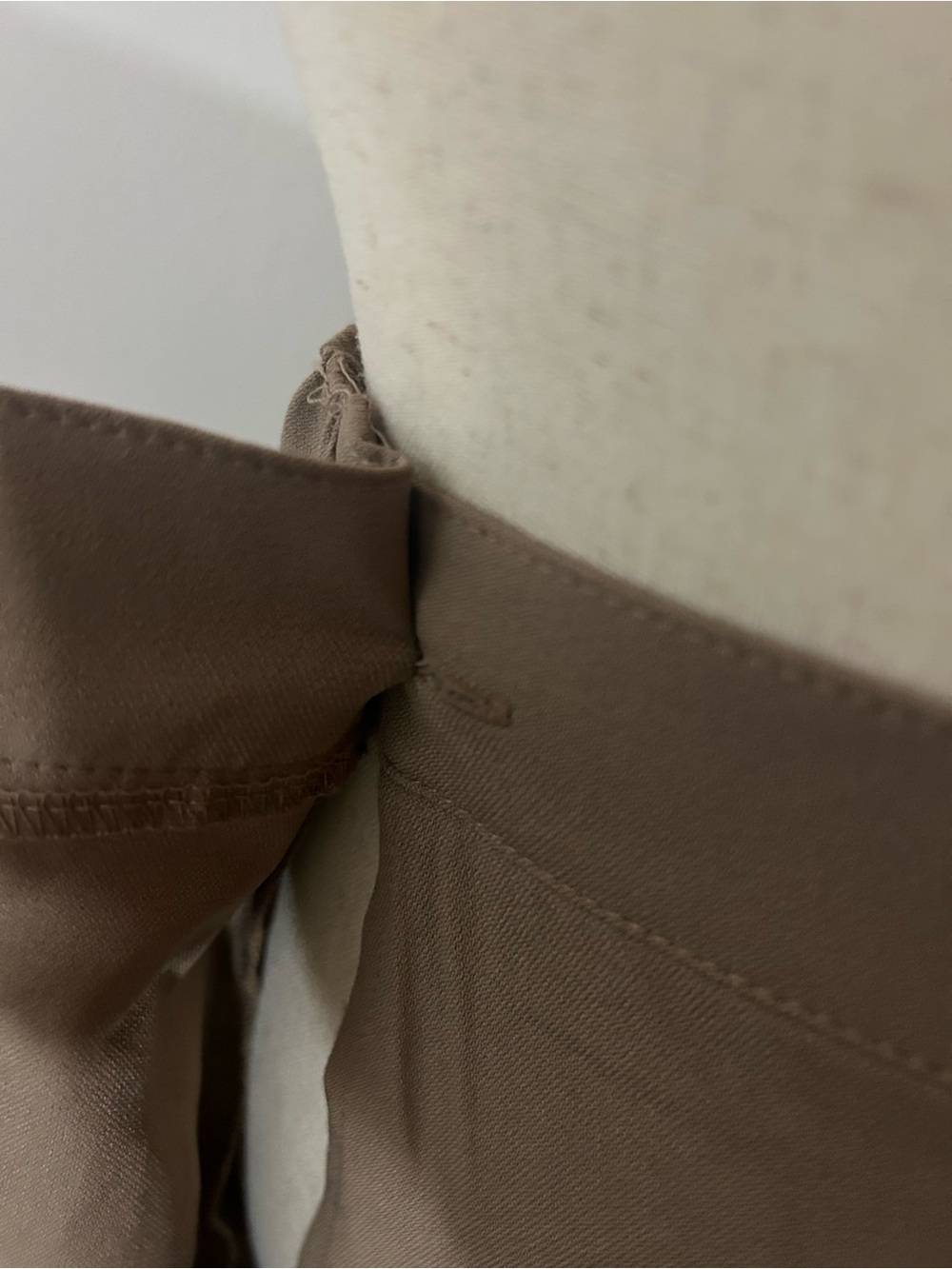 LOVE STREAK Women's Taupe Mini Wrap Skirt with Subtle Pleat in Back - Picture 6 of 6